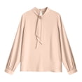 thumbnail image 1 of ShiShine Women's Tie Neck Long Sleeve Dressy Elegant Office Work Blouse Fashion Tunic Shirt Tops, 1 of 4