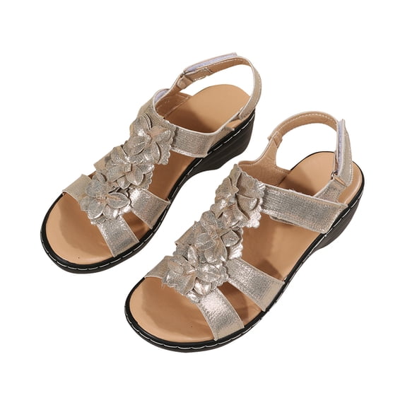 ShiShine Women's Wedge Sandals Ankle Strap Open Toe Summer Beach Sandals for Women Bohemia Comfortable Platform Outdoor Flats Shoes