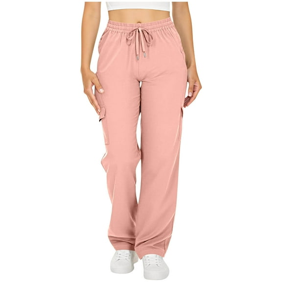 ShiShine Women's Wide Leg Cargo Sweatpants Fall Fashion Baggy Joggers Pants with Pockets