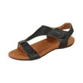 thumbnail image 1 of ShiShine Womens Adjustable Sandals Hook and Loop Open Toe Flat Cushioned Office Casual Sandals, 1 of 4