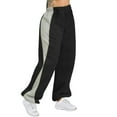 thumbnail image 1 of ShiShine Womens Baggy Sweatpants Color Block High Waisted Straight Wide Leg Lounge Elastic Jogger Trouser, 1 of 6