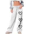 thumbnail image 1 of ShiShine Womens Baggy Sweatpants Wide Leg High Waisted Running Pants Heart Graphic Drawstring Athletic Workout Joggers, 1 of 6