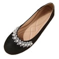 thumbnail image 1 of ShiShine Womens Ballet Flats Rhinestone Wedding Ballerina Shoes Sparkly Comfort Slip on Flat Shoes, 1 of 9