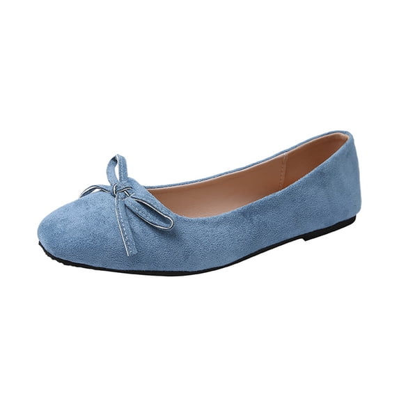 ShiShine Womens Bow Accent Ballet Flats Round Toe Slip On Comfort Casual Daily Walking Shoes