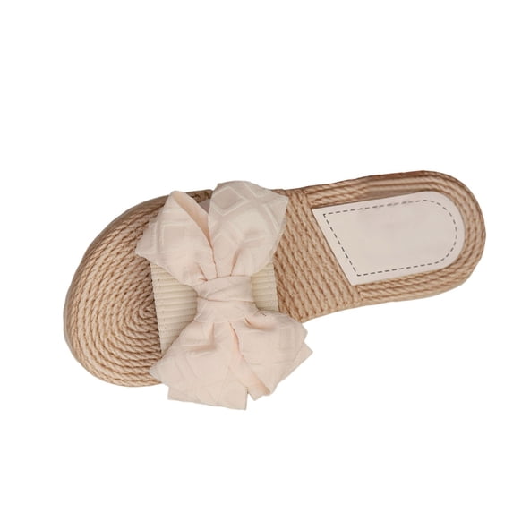ShiShine Womens Bow Accent Slide Sandals Comfortable Sole Slip On Casual Shoes for Summer Beach and Outdoor Wear