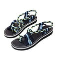 thumbnail image 1 of ShiShine Womens Braided Two Tone Gladiator Sandals Open Toe Adjustable Slingback Bohemian Lightweight Sandals, 1 of 8