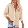 thumbnail image 1 of ShiShine Womens Button Down Shirts Long Sleeve Dressy Casual Blouses V Neck Collared Shirts Tops, 1 of 6