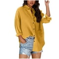 thumbnail image 1 of ShiShine Womens Button Down Shirts Long Sleeve Tops Casual Lapel Collared Blouses Loose Fit, 1 of 3
