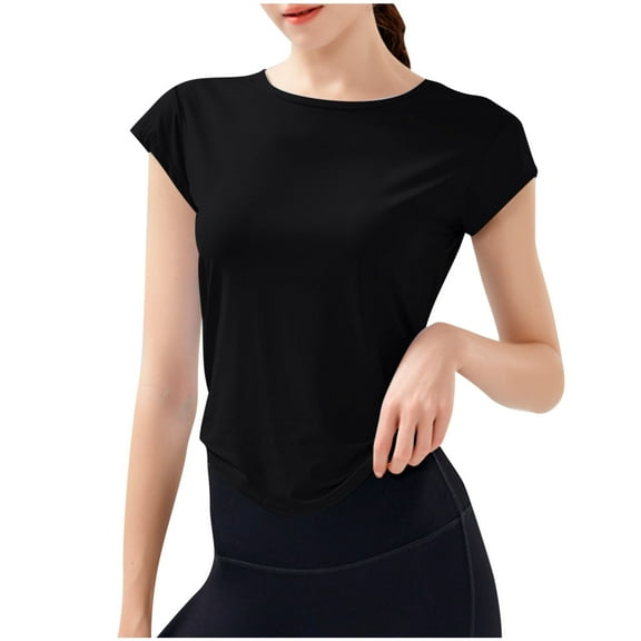 ShiShine Womens Cap Sleeve Tank Tops Summer Casual Loose Fit T Shirts Crew Neck Basic Tee