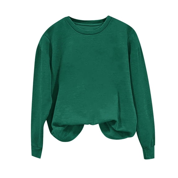ShiShine Womens Casual Crewneck Sweatshirt Long Sleeve Solid Color Shirt Soft Lightweight Loose Top