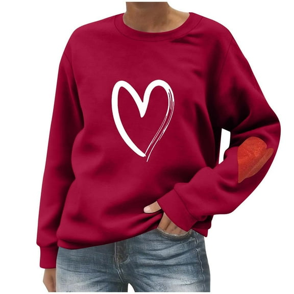 ShiShine Womens Casual Crewneck Sweatshirt Long Sleeve Tops Cute Printed Pullover Loose Fit
