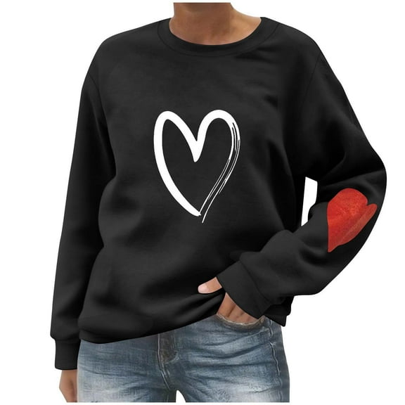 ShiShine Womens Casual Crewneck Sweatshirt Long Sleeve Tops Cute Printed Pullover Loose Fit