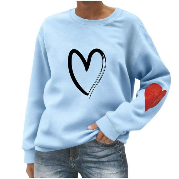 ShiShine Womens Casual Crewneck Sweatshirt Long Sleeve Tops Cute Printed Pullover Loose Fit