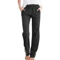 thumbnail image 1 of ShiShine Womens Casual High Waist Pants Drawstring Loose Trousers with Side Pockets, 1 of 3