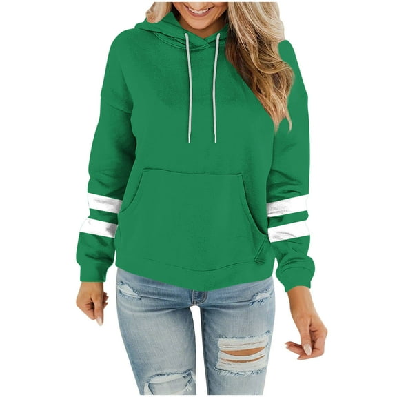 ShiShine Womens Casual Hoodies Crew Neck Long Sleeve Sweatshirts with Pocket Lightweight Pullover Tops