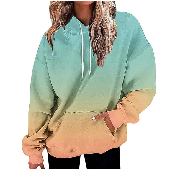 ShiShine Womens Casual Hoodies Crew Neck Long Sleeve Sweatshirts with Pocket Lightweight Pullover Tops