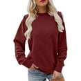 thumbnail image 1 of ShiShine Womens Casual Long Sleeve Sweatshirt Crew Neck Cute Pullover Relaxed Fit Tops, 1 of 6