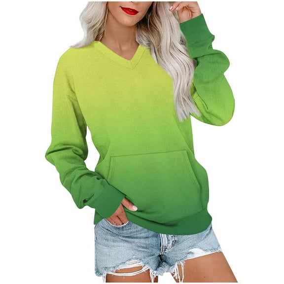 ShiShine Womens Casual Pullover Crew Neck Long Sleeve Sweatshirts with Pocket Lightweight Pullover Tops