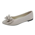 thumbnail image 1 of ShiShine Womens Casual Walking Bow Accent Pointed Toe Ballet Flats Lightweight Comfort Shoes, 1 of 3