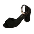 thumbnail image 1 of ShiShine Womens Chunky Heel Sandals Open Toe Ankle Strap Buckle Block Heel Pumps Summer Party Dress Wedding Bridal Shoes, 1 of 8