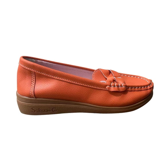 ShiShine Womens Comfort Bow Accent Platform Loafers Lightweight Casual Walking Shoes