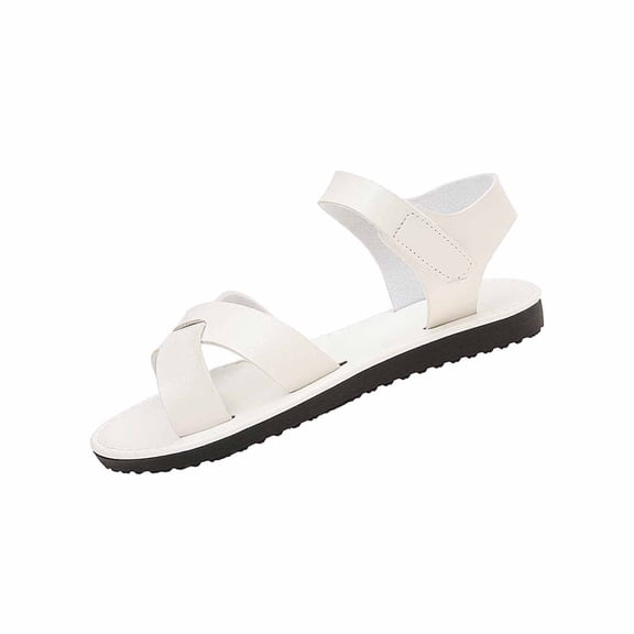 ShiShine Womens Criss Cross Strap Flat Sandals Open Toe Adjustable Ankle Strap Casual Work Sandals for Women