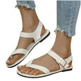 thumbnail image 1 of ShiShine Womens Criss Cross Toe Post Flat Sandals Adjustable Buckle Strap Lightweight Comfort Casual Summer Shoes, 1 of 5
