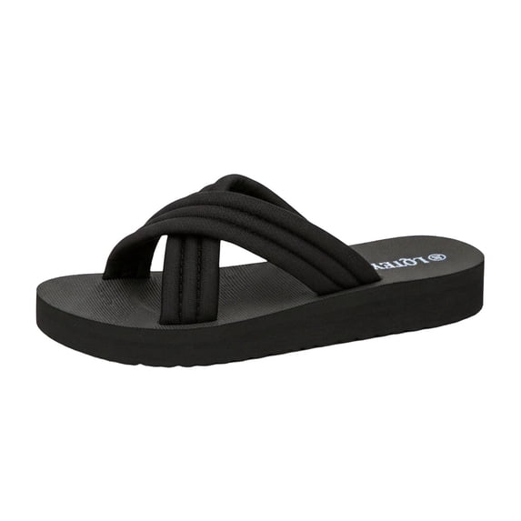 ShiShine Womens Crisscross Strap Platform Flip Flops Cushioned Insole Comfortable Summer Casual Thong Sandals
