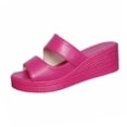 thumbnail image 1 of ShiShine Womens Double Strap Wedge Slide Sandals Comfortable Sole Slip On Summer Casual Sandals, 1 of 9