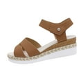 thumbnail image 1 of ShiShine Womens Espadrille Wedge Sandals Criss Cross Ankle Strap Open Toe Dressy Summer Vacation Fashion Sandals, 1 of 6