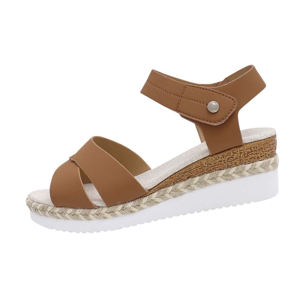 ShiShine Womens Espadrille Wedge Sandals Criss Cross Ankle Strap Open Toe Dressy Summer Vacation Fashion Sandals