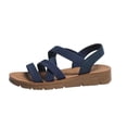 thumbnail image 1 of ShiShine Womens Flat Sandals Strappy Elastic Ankle Strap Wide Width Comfort Casual Walking Spring Summer Shoes, 1 of 9
