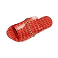 thumbnail image 1 of ShiShine Womens Flat Slide Sandals Open Toe Slip On Sandals with Chain Decor Pattern Casual Summer Beach Shoes, 1 of 8