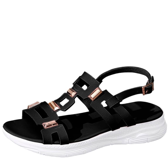 ShiShine Womens Hollowed Out Sandals Ankle Strap Lightweight Comfortable Beach Walking Sandals for Spring Summer