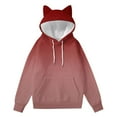 thumbnail image 1 of ShiShine Womens Hoodies with Cat Ear Long Sleeve Graphic Pullover Cute Oversized Sweatshirts Casual Pullover Tops, 1 of 5