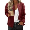 thumbnail image 1 of ShiShine Womens Jackets Lightweight Zip Up Fashion Cute Jacquard Coats Fall Varsity jacket, 1 of 4