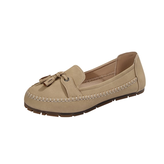 ShiShine Womens Lightweight Tassel Detail Loafer Flats Flexible Comfort Casual Driving Shoes