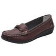 thumbnail image 1 of ShiShine Womens Loafer Flats Slip On Twist Bow Detail Comfort Casual Walking Work Shoes, 1 of 9