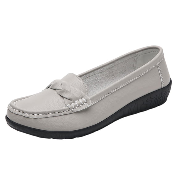 ShiShine Womens Loafer Flats Slip On Twist Bow Detail Comfort Casual Walking Work Shoes