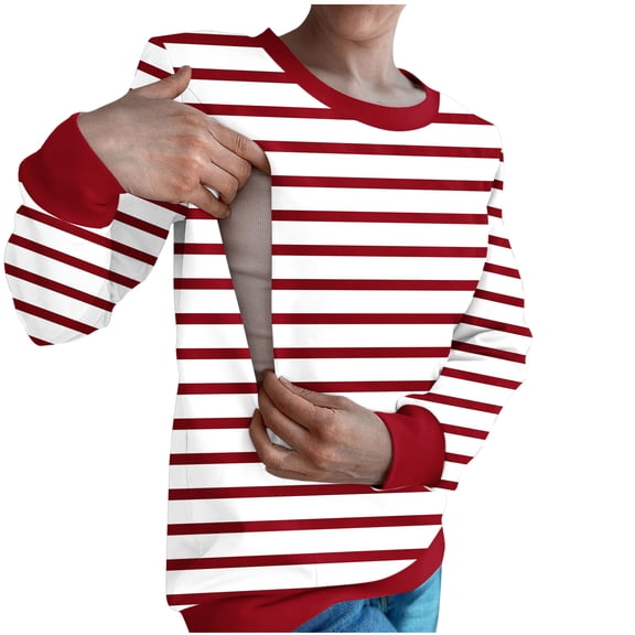 ShiShine Womens Long Sleeve Nursing Sweatshirts Zipper Maternity Breastfeeding Tunic Tops Trendy Pregnancy Pullover