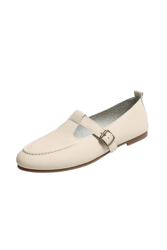 Womens Mary Jane Flats Pointed Toe Ankle Strap Flat Shoes Retro Flat Heel Dress Shoes Comfy Driver Flats