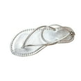 thumbnail image 1 of ShiShine Womens Metallic Style Thong Sandals Adjustable Ankle Strap Flat Beach Vacation Sandals, 1 of 9