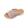 thumbnail image 1 of ShiShine Womens Open Toe Slide Sandals Breathable Knit Upper Footbed Lightweight Shock Absorbing Sole Flexible Non Slip Sandals, 1 of 7