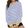 thumbnail image 1 of ShiShine Womens Oversized Striped Sweaters Long Sleeve Crewneck Casual Pullover Tops 2025 Fall Trendy Outfits, 1 of 8