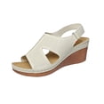 thumbnail image 1 of ShiShine Womens Perforated Cut Out Slingback Wedge Sandals Comfort Padded Insole Casual Summer Shoes, 1 of 9