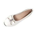thumbnail image 1 of ShiShine Womens Rhinestone Bow Flats Round Toe Perforated Upper Slip On Soft Supportive Flats, 1 of 6