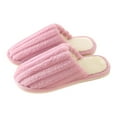 thumbnail image 1 of ShiShine Womens Ribbed Fuzzy Slide Slippers Warm Non-Slip Casual Indoor Bedroom Slippers, 1 of 3