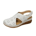 thumbnail image 1 of ShiShine Womens Round Toe Cutout Slingback Sandals Perforated Upper Adjustable Strap Soft Sole Casual Sandals, 1 of 5