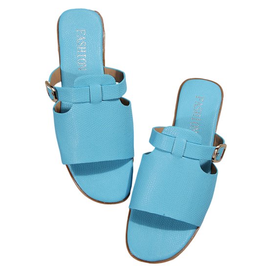 ShiShine Womens Slide Sandals Adjustable Buckle Strap Open Toe Casual Beach Sandals