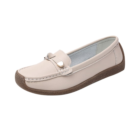 ShiShine Womens Slip On Loafers Comfortable Flats Casual Driving Shoes with Knot Detail and Stitch Design